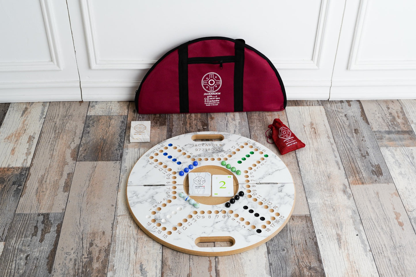 Jackaro Circle Shape Foldable & Numbered - 4 Players - Marble
