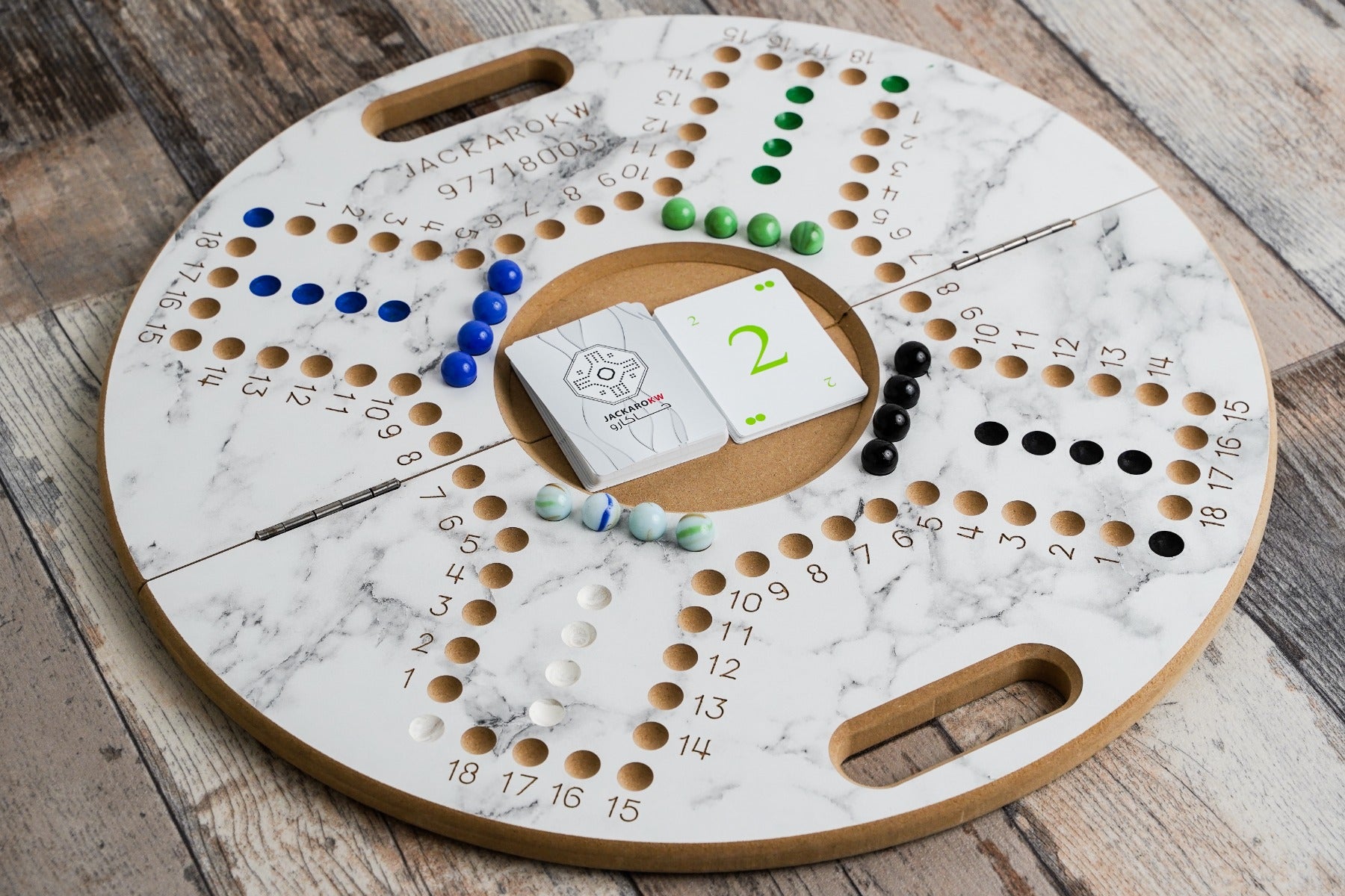 Jackaro Circle Shape Foldable & Numbered - 4 Players - Marble