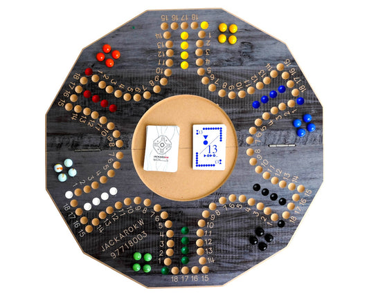 Jackaro Circle Shape Foldable & Numbered Board - 6 Players - Dark Gray