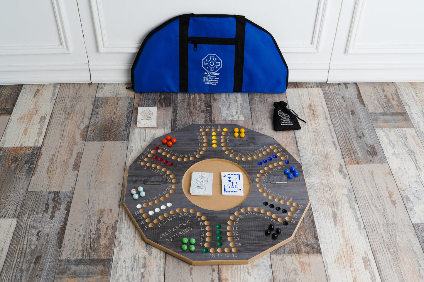 Jackaro Circle Shape Foldable & Numbered Board - 6 Players - Dark Gray