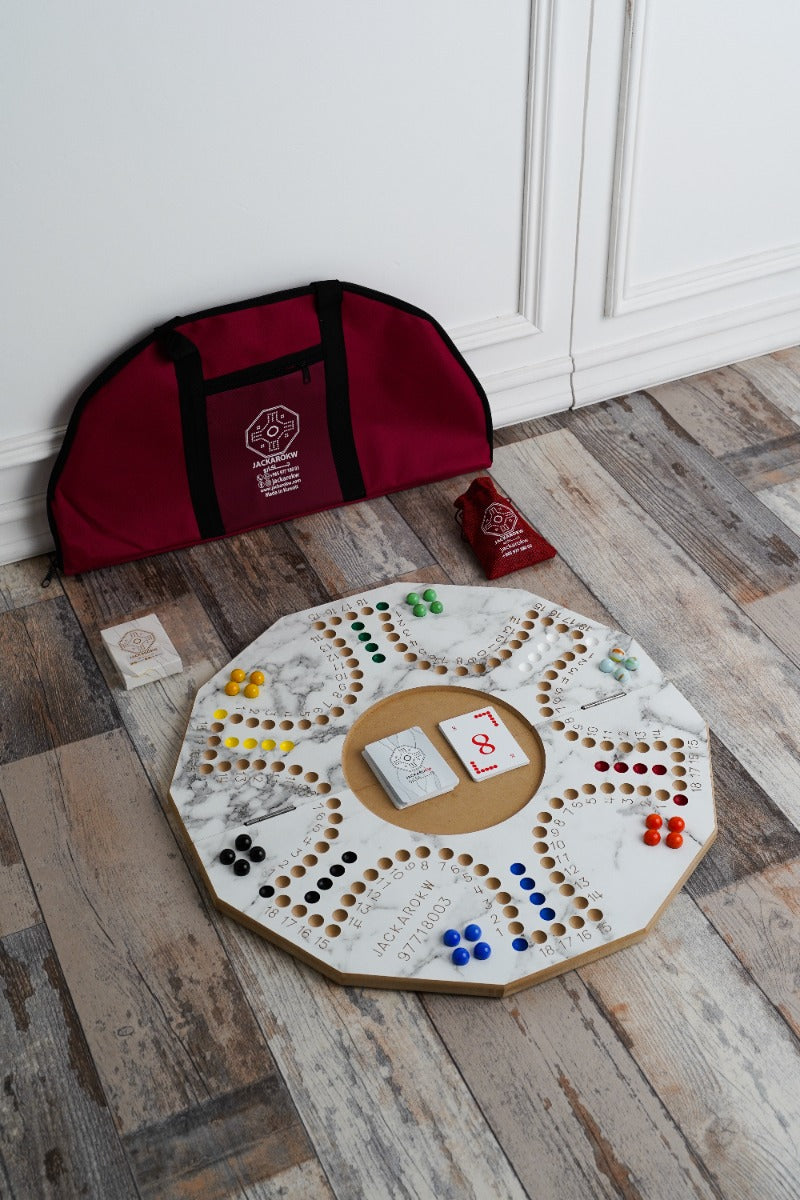 Jackaro Circle Shape Foldable & Numbered Board - 6 Players - Marble