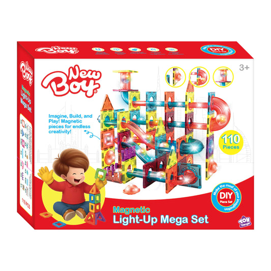 New Boy 7.5Cm Track Ball Magnetic Building Block w/ Light (110Pcs)