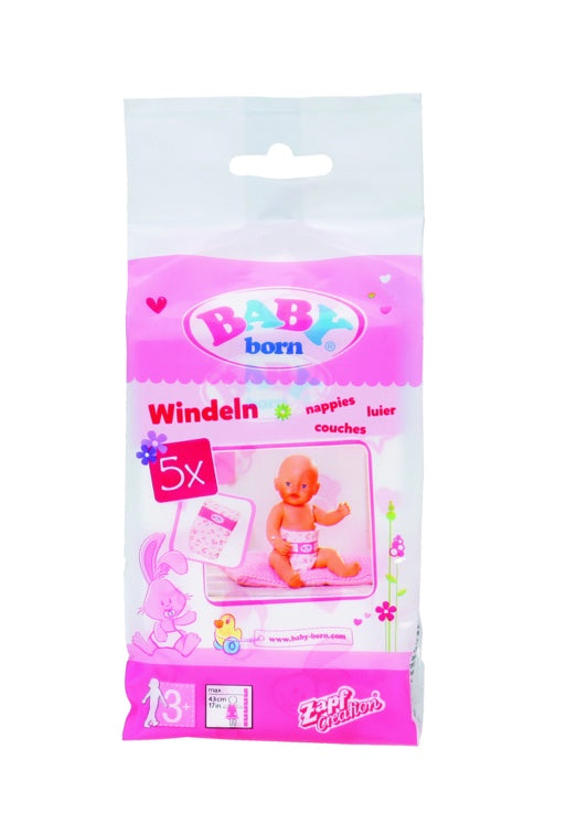 Baby Born Accs Nappies Shrinked 5pk