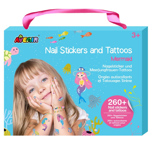 Avenir - Nail Stickers and Tattoos Mermaid, 260 Pieces