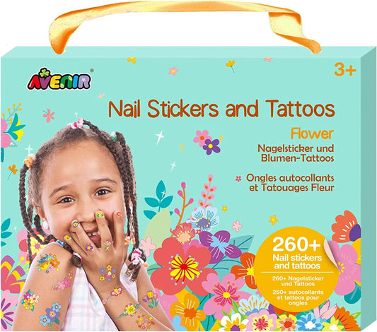 Avenir - Nail Stickers & Tattoos Flower Series, 260 Pieces