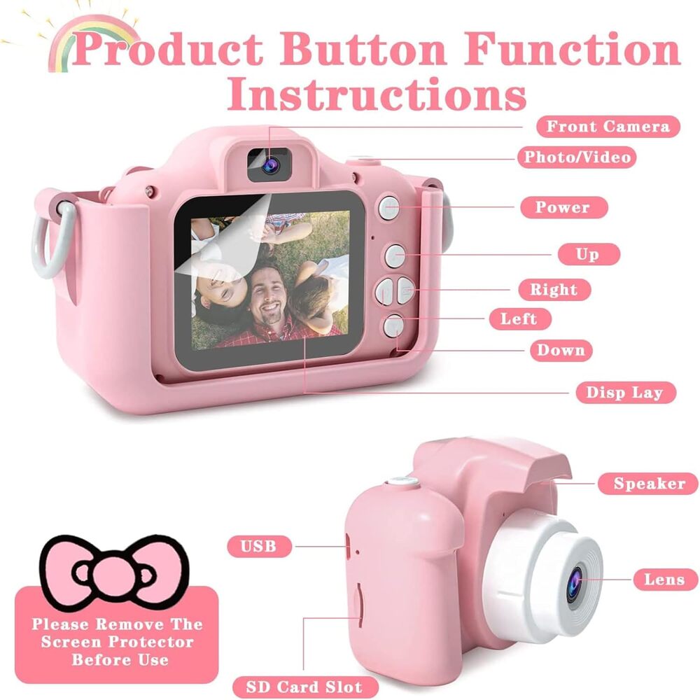 Kids Camera 15Mp - Hd 1920*1080P - Pink