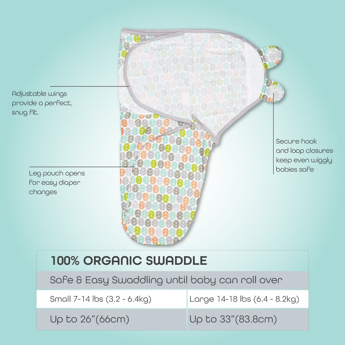 Moon Organic Moon Swaddler-Grey