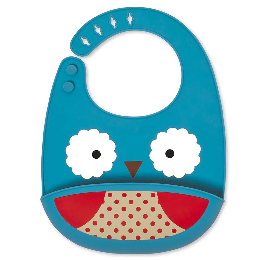 Skip Hop Zoo Fold & Go Silicone Bib Owl