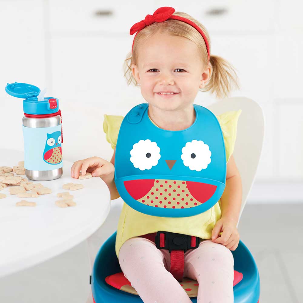 Skip Hop Zoo Fold & Go Silicone Bib Owl