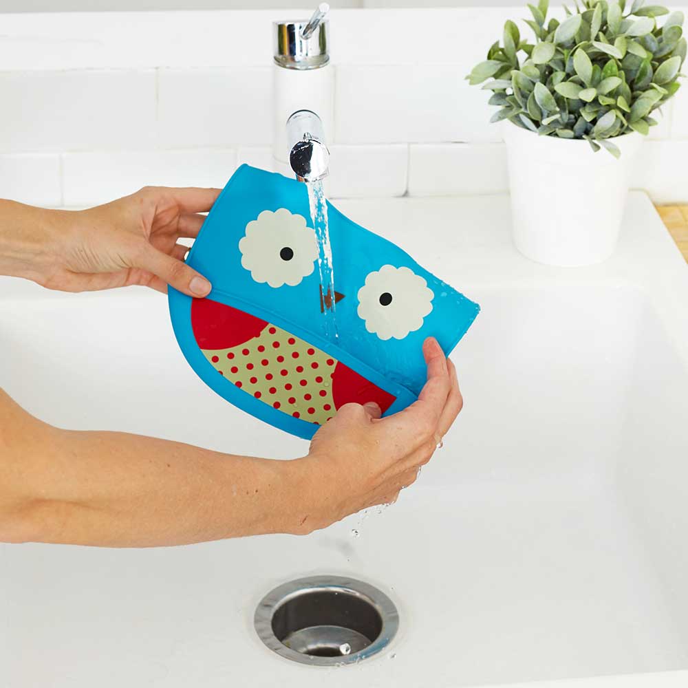 Skip Hop Zoo Fold & Go Silicone Bib Owl