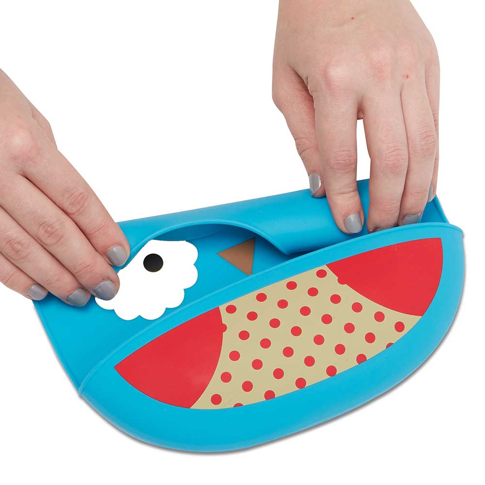Skip Hop Zoo Fold & Go Silicone Bib Owl