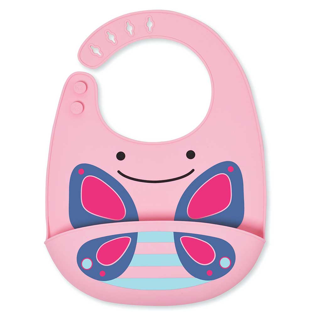Zoo Fold & Go Silicone Bib Butterfly