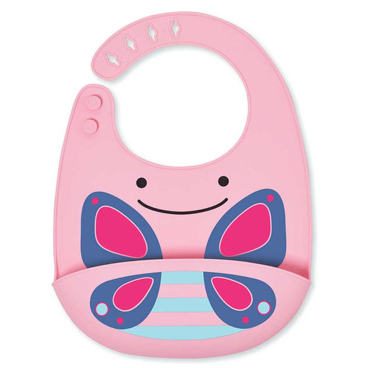 Zoo Fold & Go Silicone Bib Butterfly