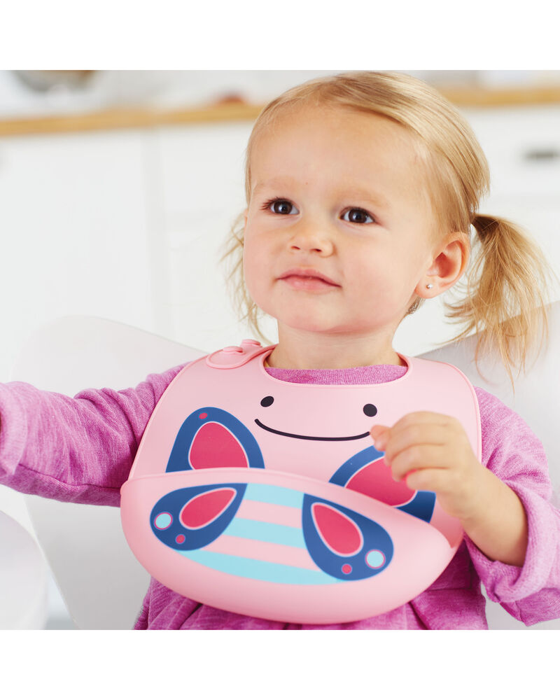 Zoo Fold & Go Silicone Bib Butterfly