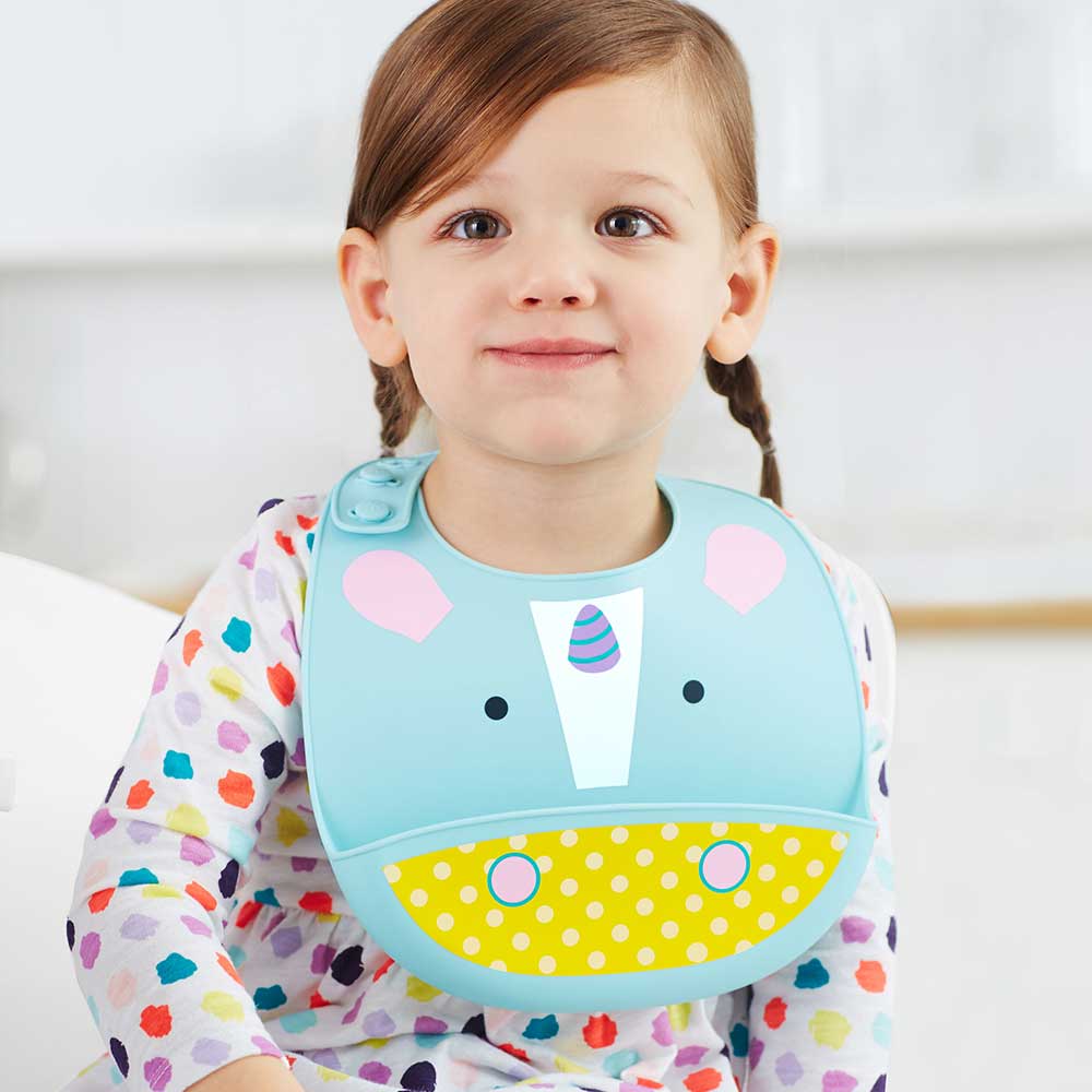Skip Hop Zoo Fold & Go Silicone Bib Unicorn