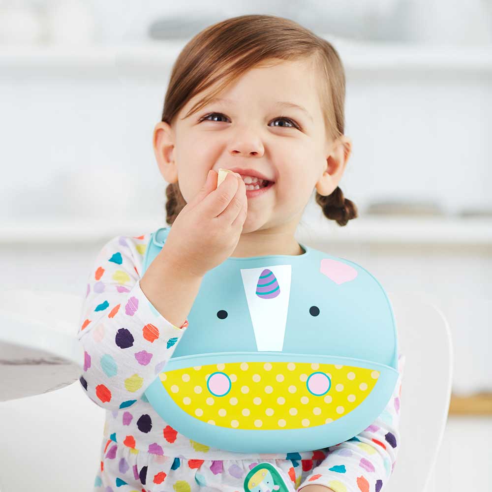 Skip Hop Zoo Fold & Go Silicone Bib Unicorn