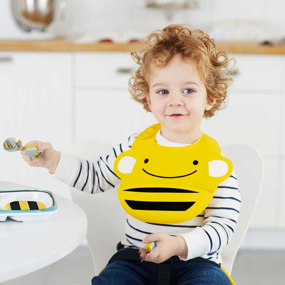 Skip Hop Zoo Fold & Go Silicone Bib Bee