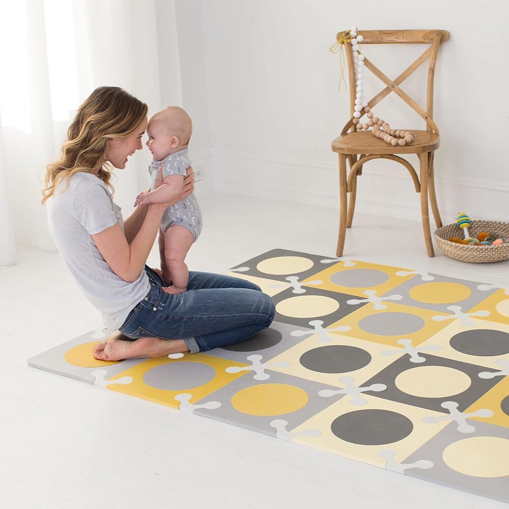 Playspot Floor Tiles Gold & Grey