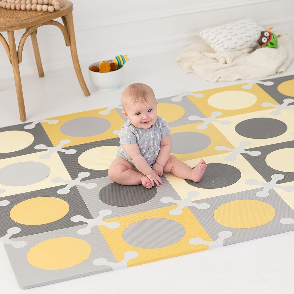 Playspot Floor Tiles Gold & Grey