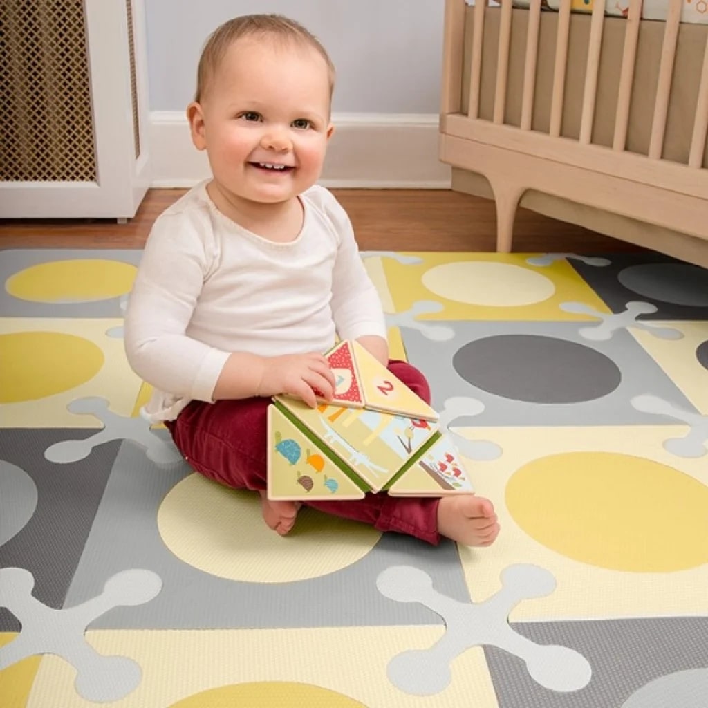 Playspot Floor Tiles Gold & Grey