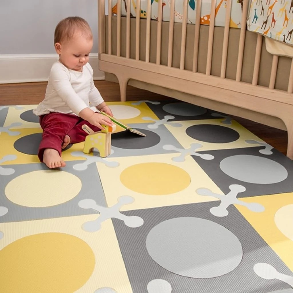Playspot Floor Tiles Gold & Grey