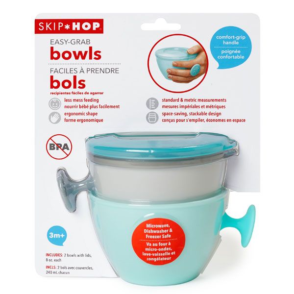 Skip Hop Easy Grab Bowls Grey-Soft Teal