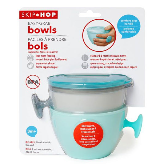 Skip Hop Easy Grab Bowls Grey-Soft Teal