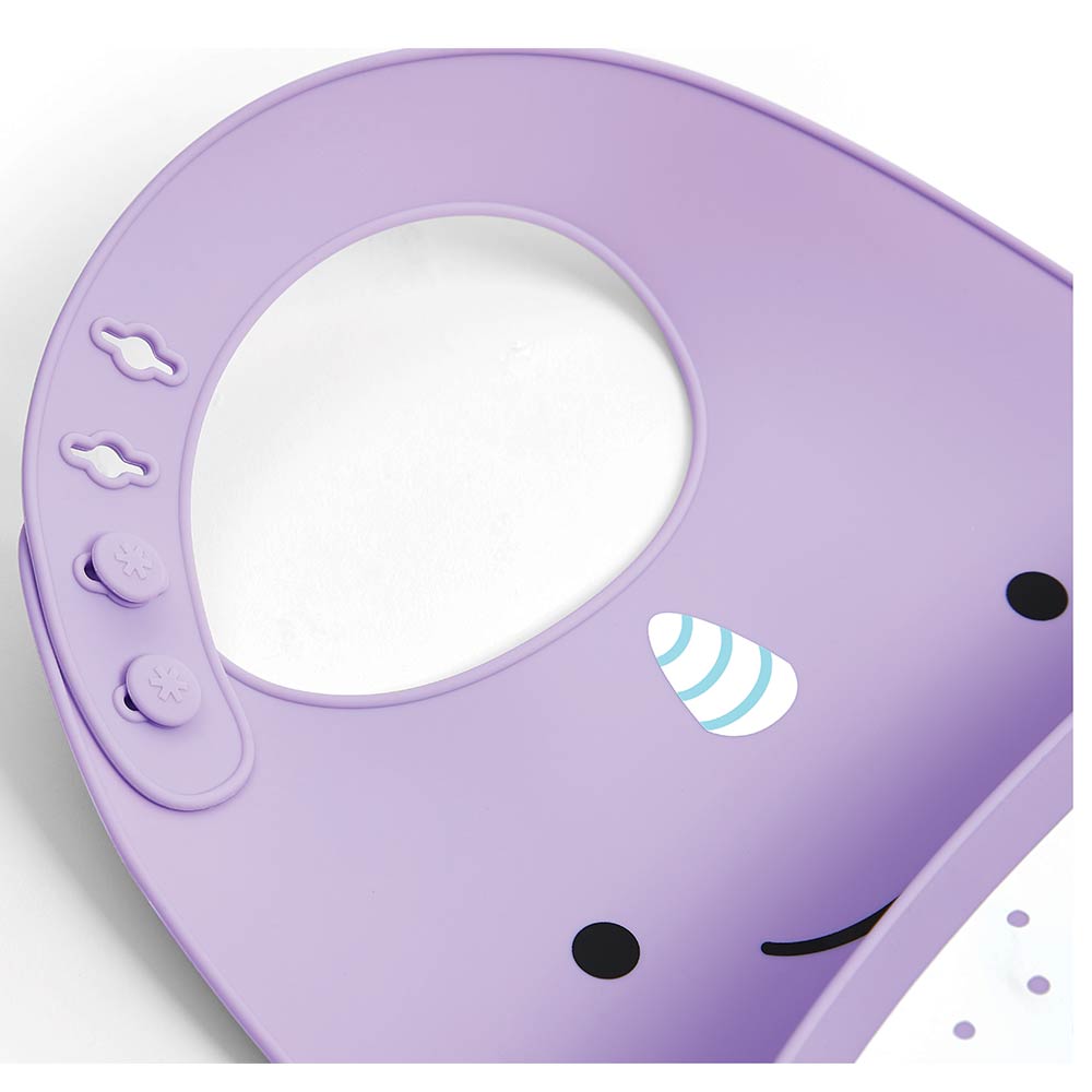 Skip Hop Zoo Fold & Go Silicone Bib Narwhal