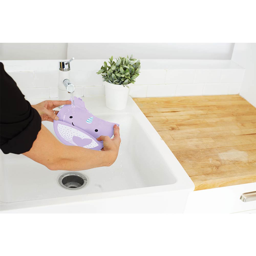 Skip Hop Zoo Fold & Go Silicone Bib Narwhal