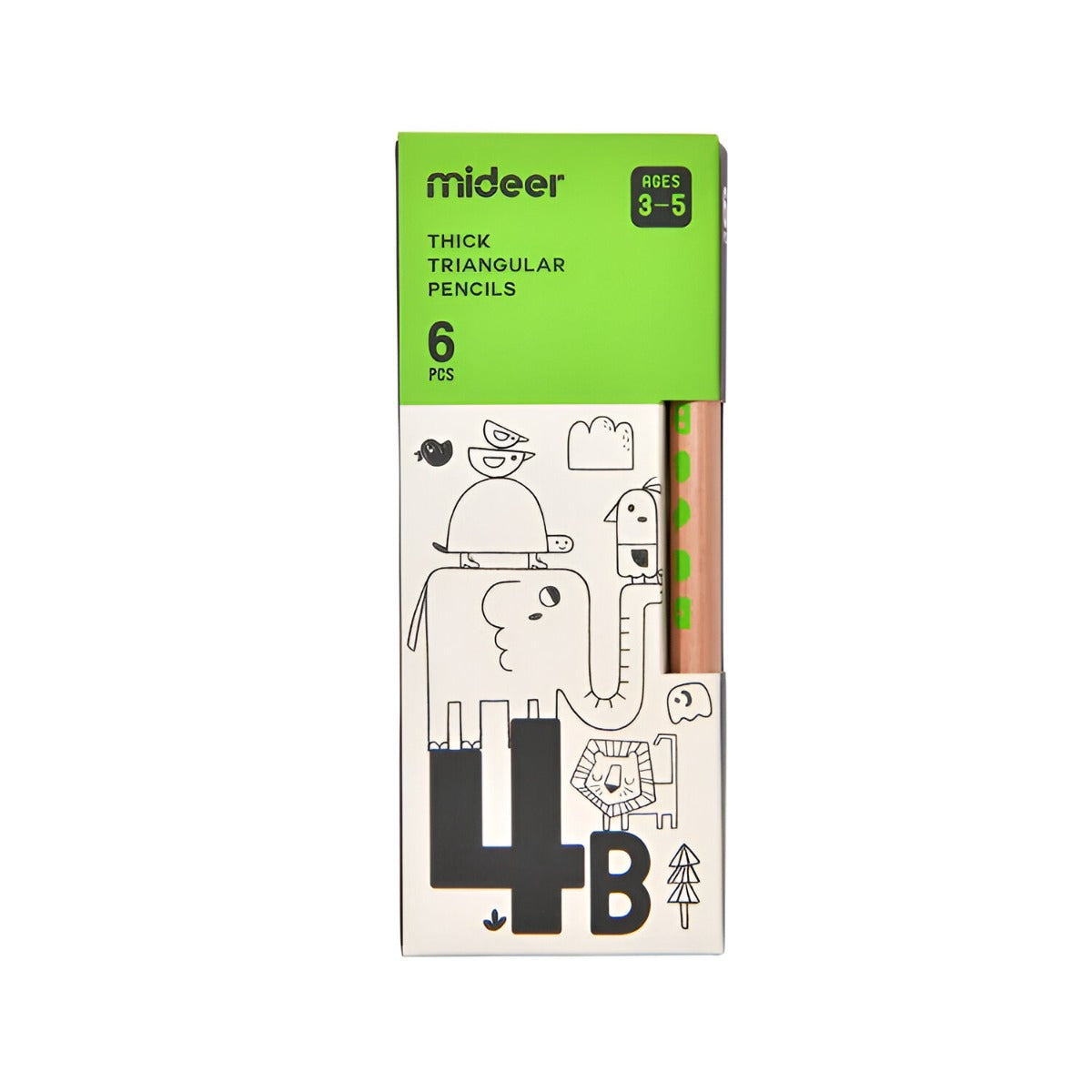 Mideer - Triangular Pencil 4B - 6 Pieces