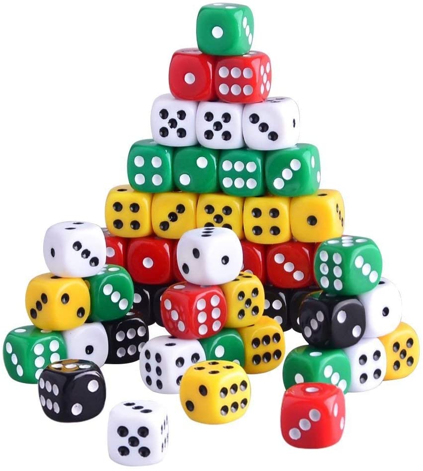 Kids Giveaway Gifts - 5 Color Game Dice - 50Pcs