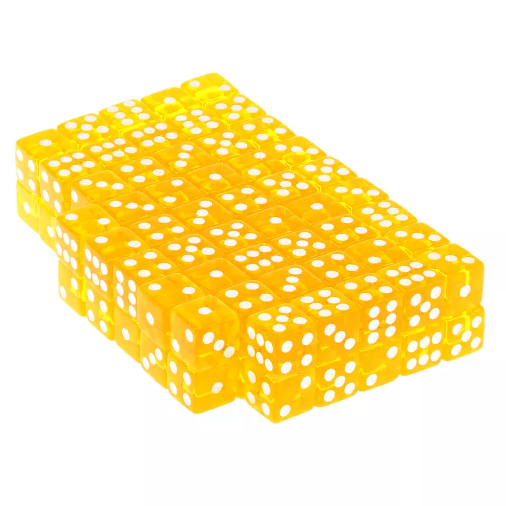 Kids Giveaway Gifts - Transparent Game Dice 100Pcs -Yellow