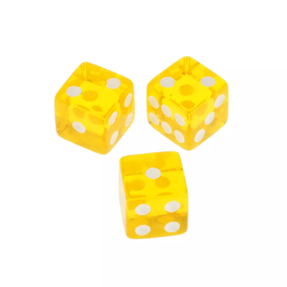 Kids Giveaway Gifts - Transparent Game Dice 100Pcs -Yellow