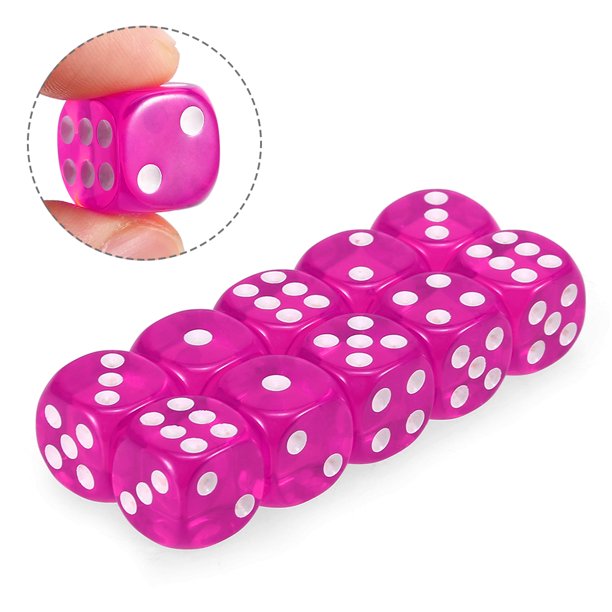 Kids Giveaway Gifts - Transparent Game Dice 100Pcs -Purple