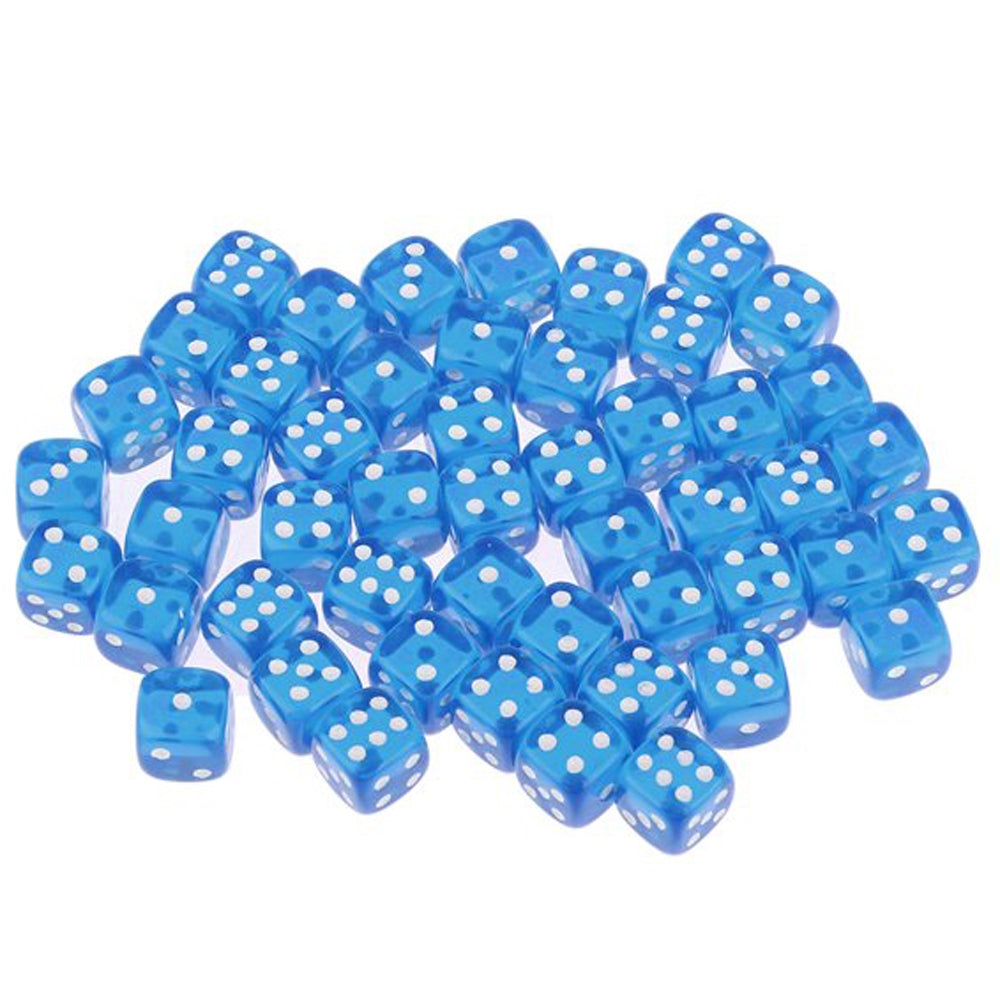 Kids Giveaway Gifts - Transparent Game Dice 100Pcs -Blue