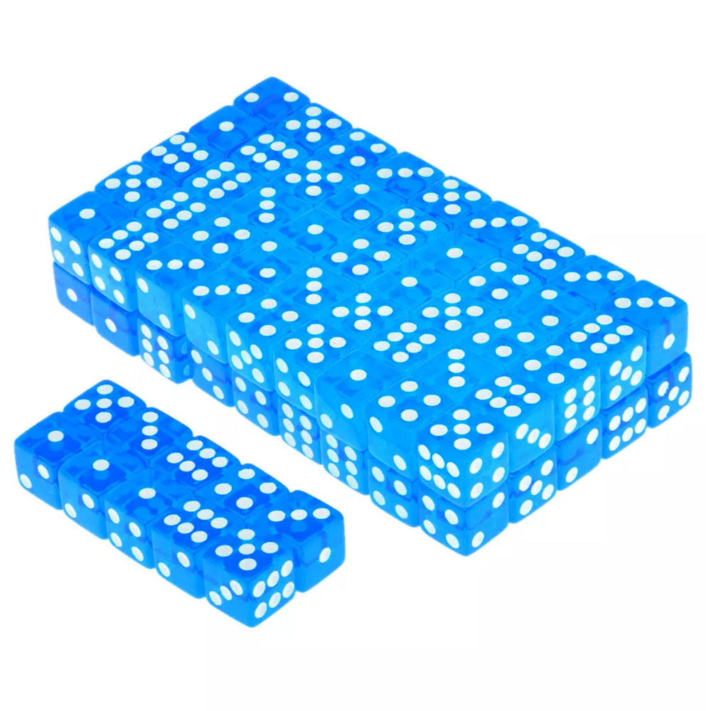 Kids Giveaway Gifts - Transparent Game Dice 100Pcs -Blue