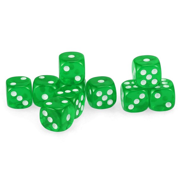 Kids Giveaway Gifts - Transparent Game Dice 100Pcs -Dark Green