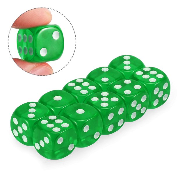 Kids Giveaway Gifts - Transparent Game Dice 100Pcs -Dark Green