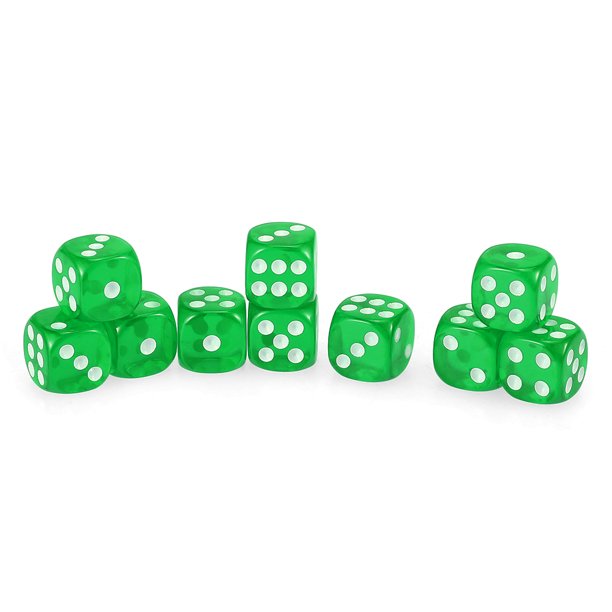 Kids Giveaway Gifts - Transparent Game Dice 100Pcs -Dark Green