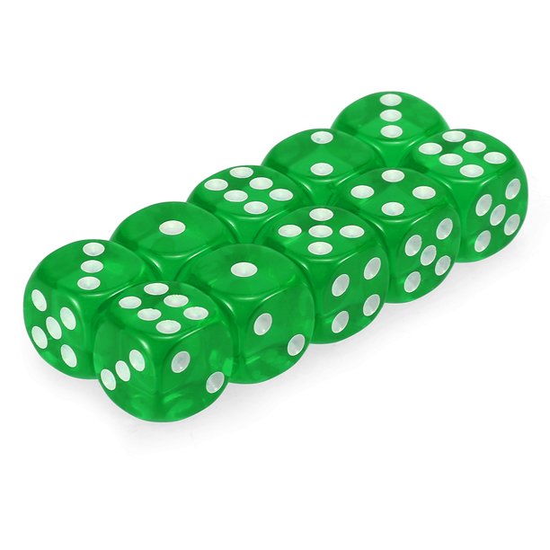Kids Giveaway Gifts - Transparent Game Dice 100Pcs -Dark Green