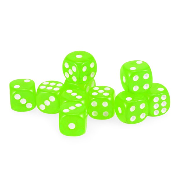 Kids Giveaway Gifts - Transparent Game Dice 100Pcs -Light Green
