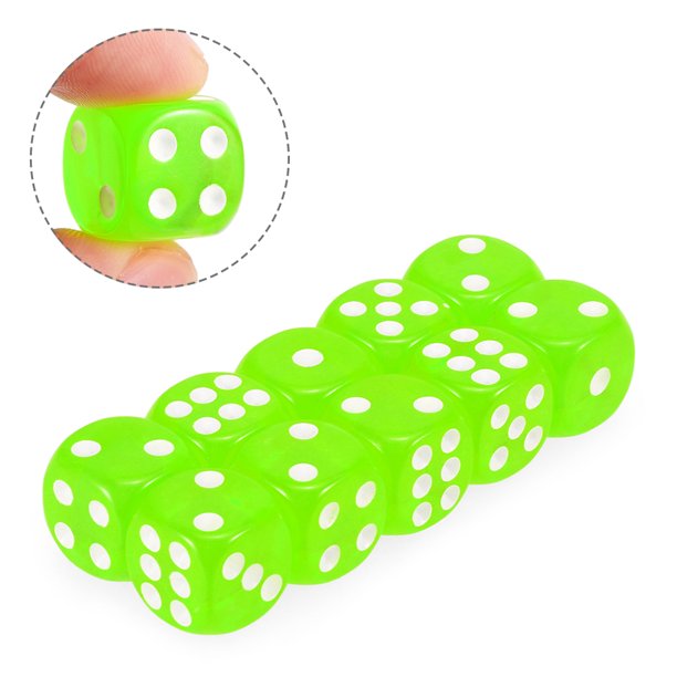 Kids Giveaway Gifts - Transparent Game Dice 100Pcs -Light Green