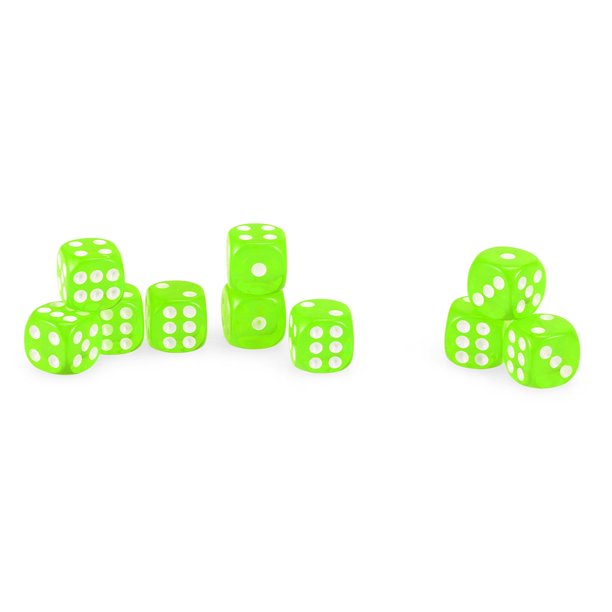 Kids Giveaway Gifts - Transparent Game Dice 100Pcs -Light Green