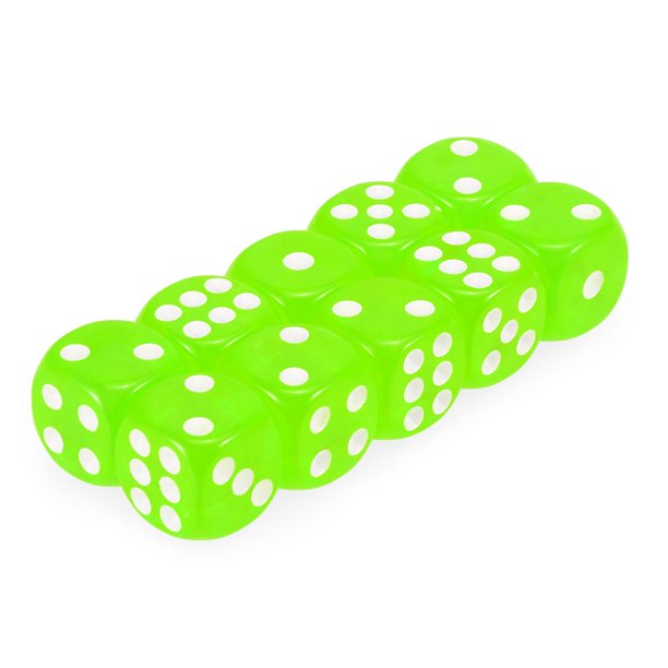 Kids Giveaway Gifts - Transparent Game Dice 100Pcs -Light Green