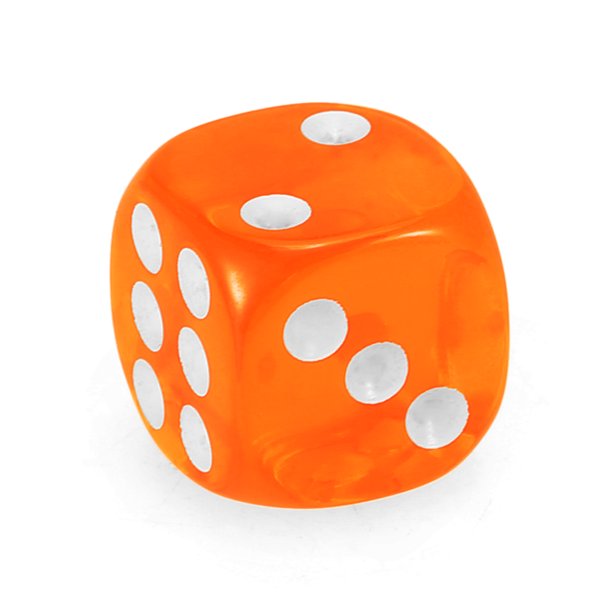 Kids Giveaway Gifts - Transparent Game Dice 100Pcs -Orange