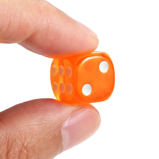 Kids Giveaway Gifts - Transparent Game Dice 100Pcs -Orange