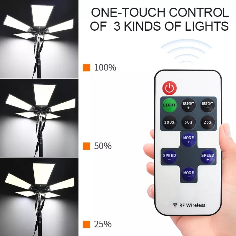 Conpex - Outdoor Multifunction COB Led Light with Remote Control, 11766 Lumen 