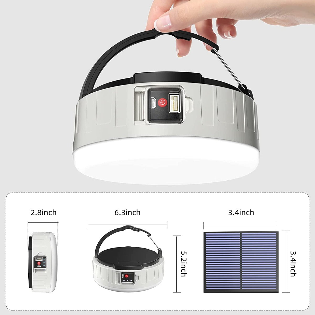 LED Camping Lantern Rechargeable with Remote,3600mAh