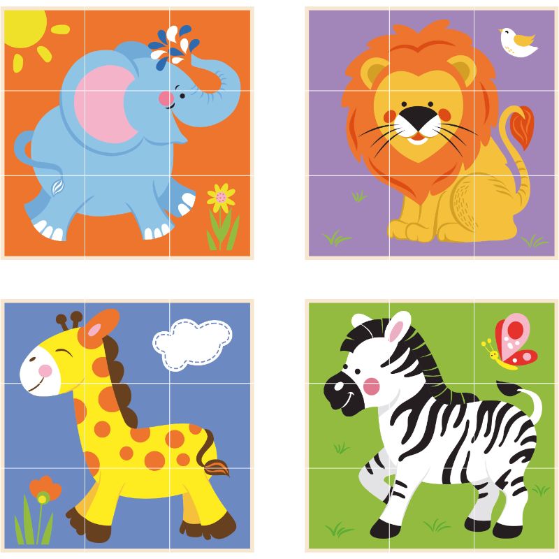 Viga - Stacking Cube Puzzle - Wild Animals