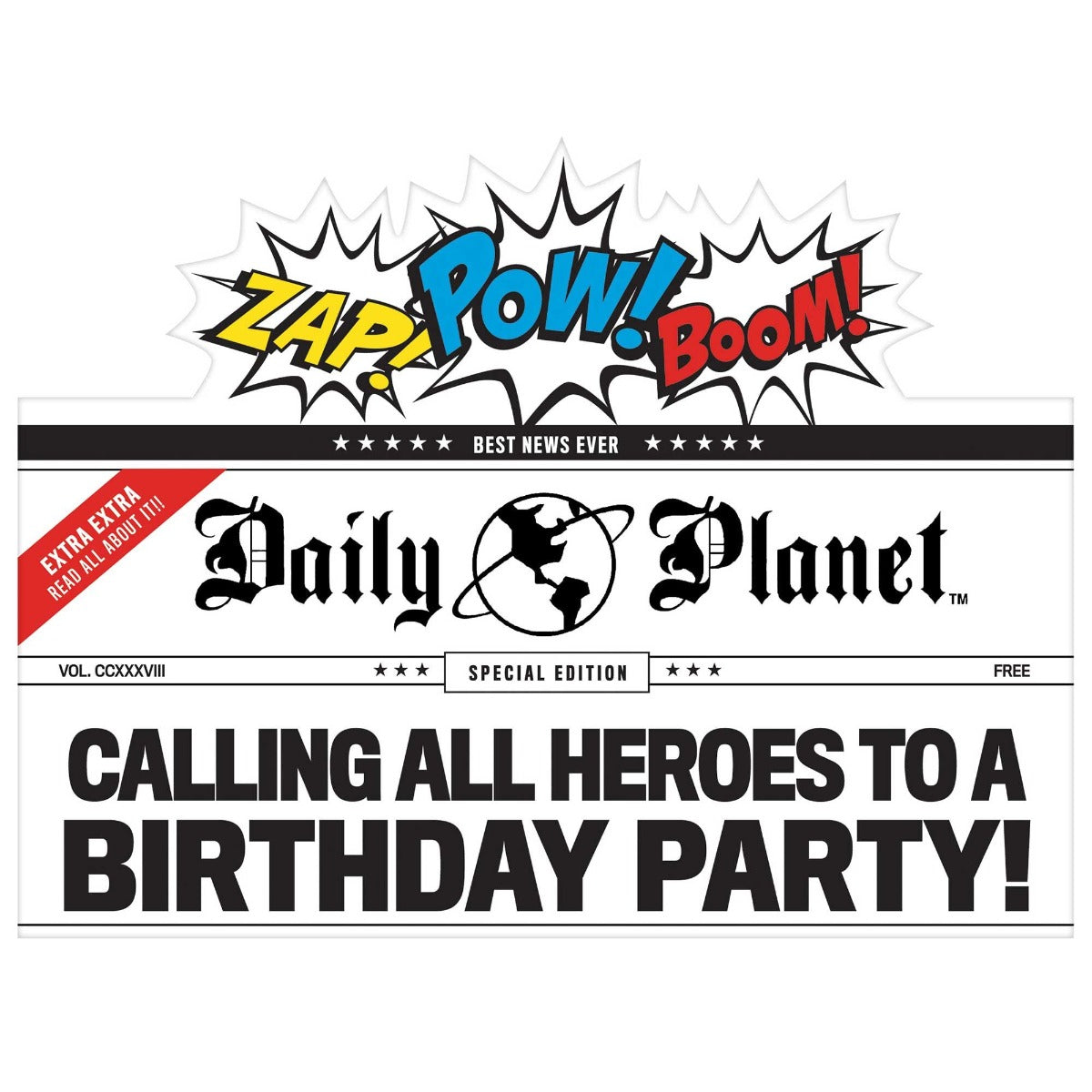 Justice League Heroes Unite Deluxe Invitations - 8Pcs